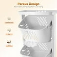 thumbnail image 6 of 3 Tier Laundry Basket Rack Movable Laundry Basket Shelf Holder with Universal Wheels Bathroom Storage Stackable Laundry Basket System Vertical Laundry Sorter for Kitchens, Bathrooms, Bedrooms, 6 of 7