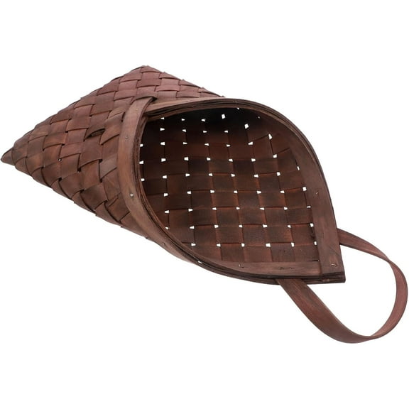 Mikinona Rustic Style Hanging Woven Basket for Decorative Arrangements Versatile Wall Basket Decor for Storage and Organizing Scallop Design for Home Porch Garden
