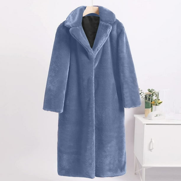 Puntoco Abrigos cálidos de invierno para mujer, abrigo de imitación, chaqueta de imitación peluda cálida, ropa de abrigo de manga larga Puntoco Puntoco-1