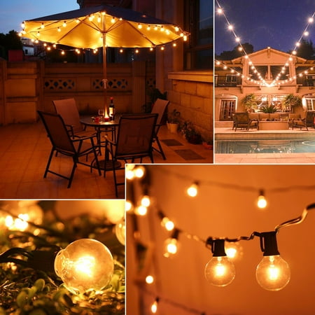 - G50 125pcs Light Bulb Globe String Lights Indoor Outdoor Decor for Christmas Party Wedding Garden Backyard Deck Yard Pergola Gazebo