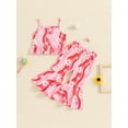 thumbnail image 4 of Bagilaanoe 2pcs Toddler Baby Girl Pants Set Stripe Sleeveless Crop Tops + Flare Trousers 6M 12M 18M 24M 3T 4T Kids Casual Clothes, 4 of 7