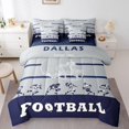 thumbnail image 1 of YST Ensemble de Douillette Simple 7 Pcs, American Football Sac de Literie Réversible Simple, Ensemble de Literie Simple pour Enfants avec Douillette Football pour Garçons, Drap Plat, Drap-Housse, Taies d'Oreiller, Couvre-Oreillers (Dallas), 1 of 5