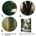 thumbnail image 3 of Designart "Oceanic Serenity with Brown Green Moose" Animals Floater Framed Wall Decor, 3 of 7