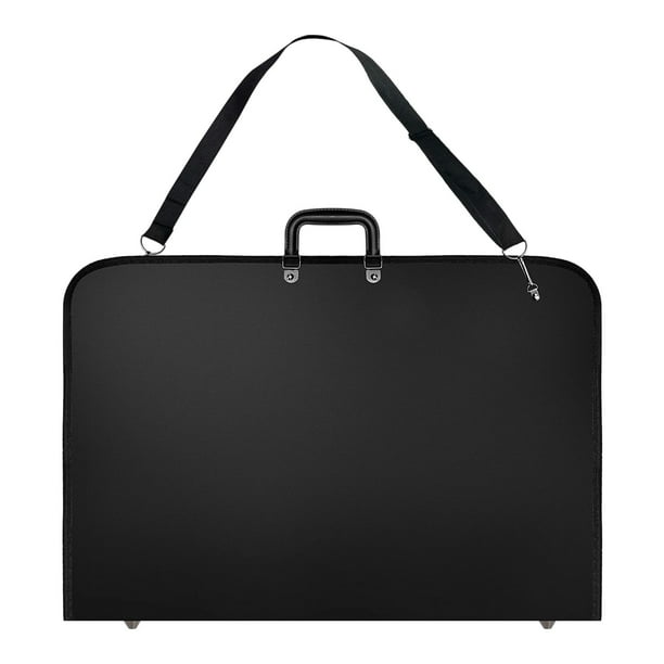 Caja de Cartera Arte Negro Estuche Transporte Artista para Carteras Artistas con Correa el Hombro (19X14.7X1.5 Pulgadas)