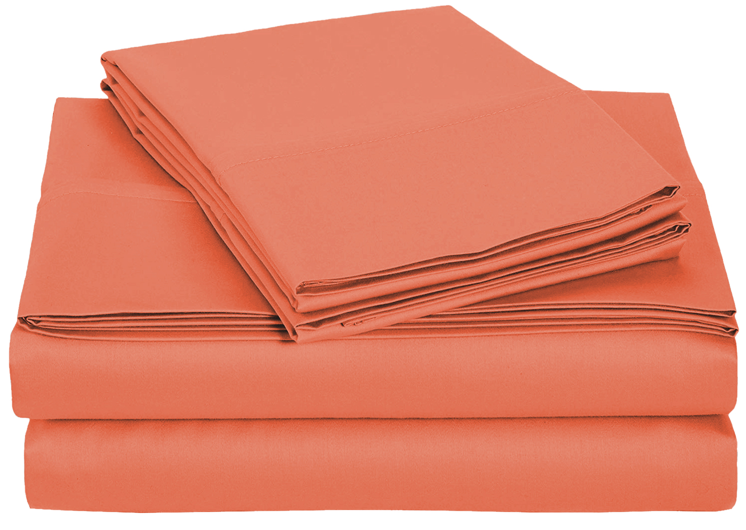 Salmon Solid Sheet Set Full Orange