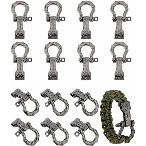 14 Sets Pin Shackle Metal Anchor Shackle Shackles Adjustable Buckle D Shackle Clip Clasps for Bracelet Belt Outdoor Umbrella Rope Survival 1.73x1.14Inch Mixed Color