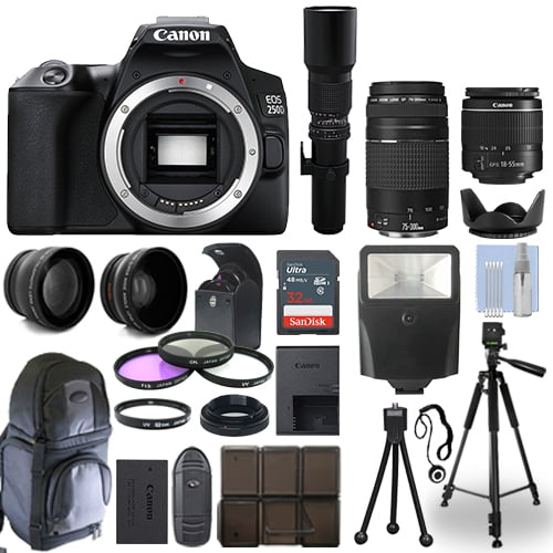 Canon EOS 250D / SL3 DSLR Camera + 5 Lens Kit 1855mm + 70300mm