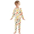 thumbnail image 3 of Dailycode Cotton Pajama Set Snug Fit Long Sleeve Top and Pants for 18M-8Y Tomato Orange Berry, 3 of 7