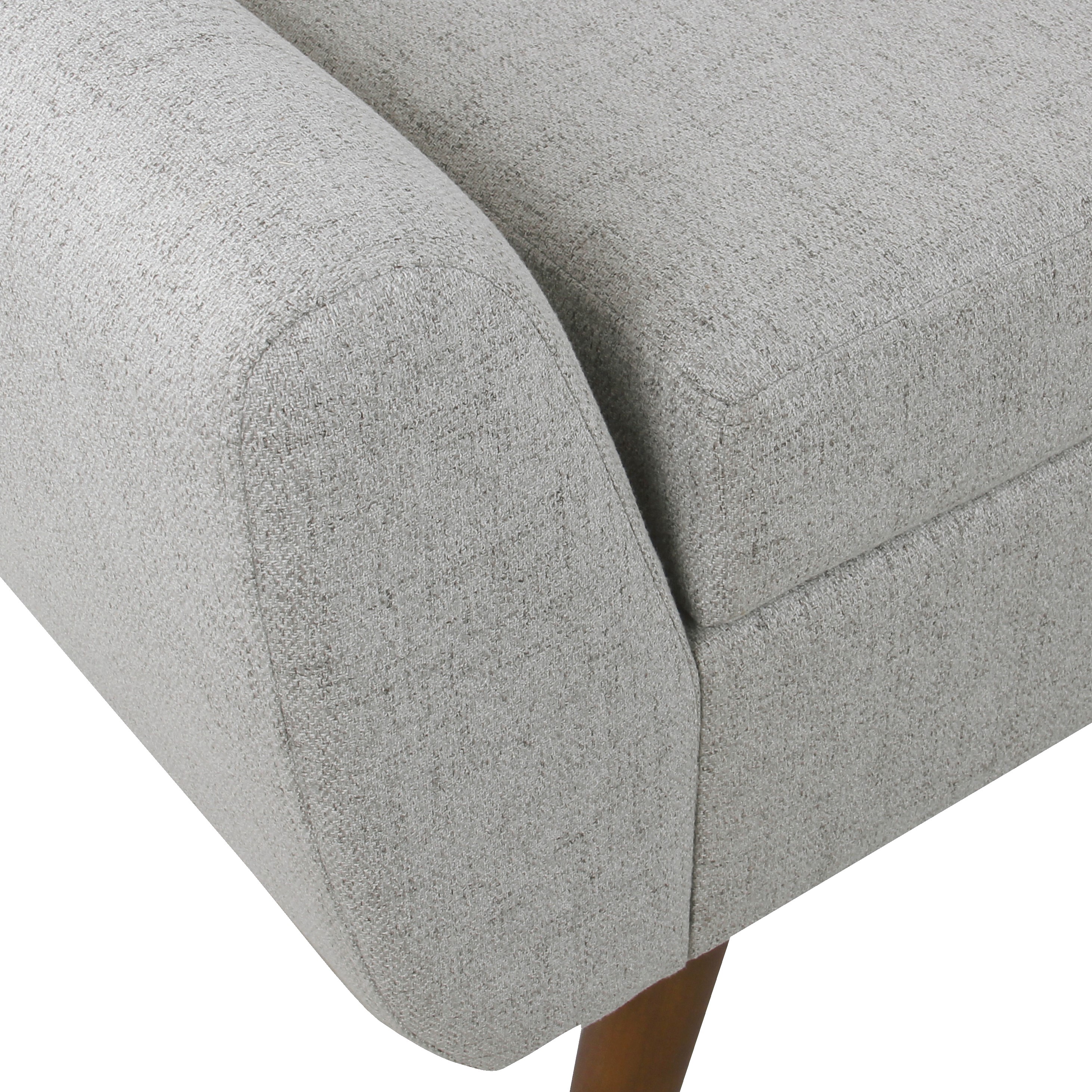 HomePop Modern Storage Bench with Wood Legs - Gray Woven