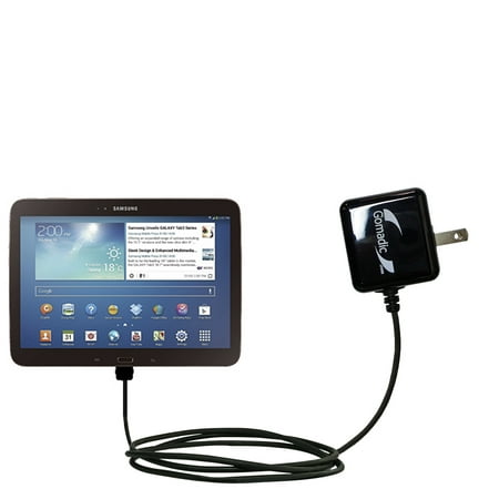 Gomadic Intelligent Compact AC Home Wall Charger suitable for the Samsung Galaxy Tab 3 - High output power with a convenient, foldable plug design - U