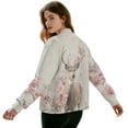 thumbnail image 3 of DISNIMO Deer Floral Printed Sweatshirts for Women V Neck Jackets Coat Long Sleeve Outwear Zip Up Sweatshirts for Fall Winter, M, 3 of 7