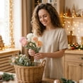 thumbnail image 6 of Ranunculus Artificial Flowers Stems, 24inFaux Peony Blooms, Blush Pink Artificial Flower Arrangement, Home Decorations Indoor, 1 Pc, 6 of 8