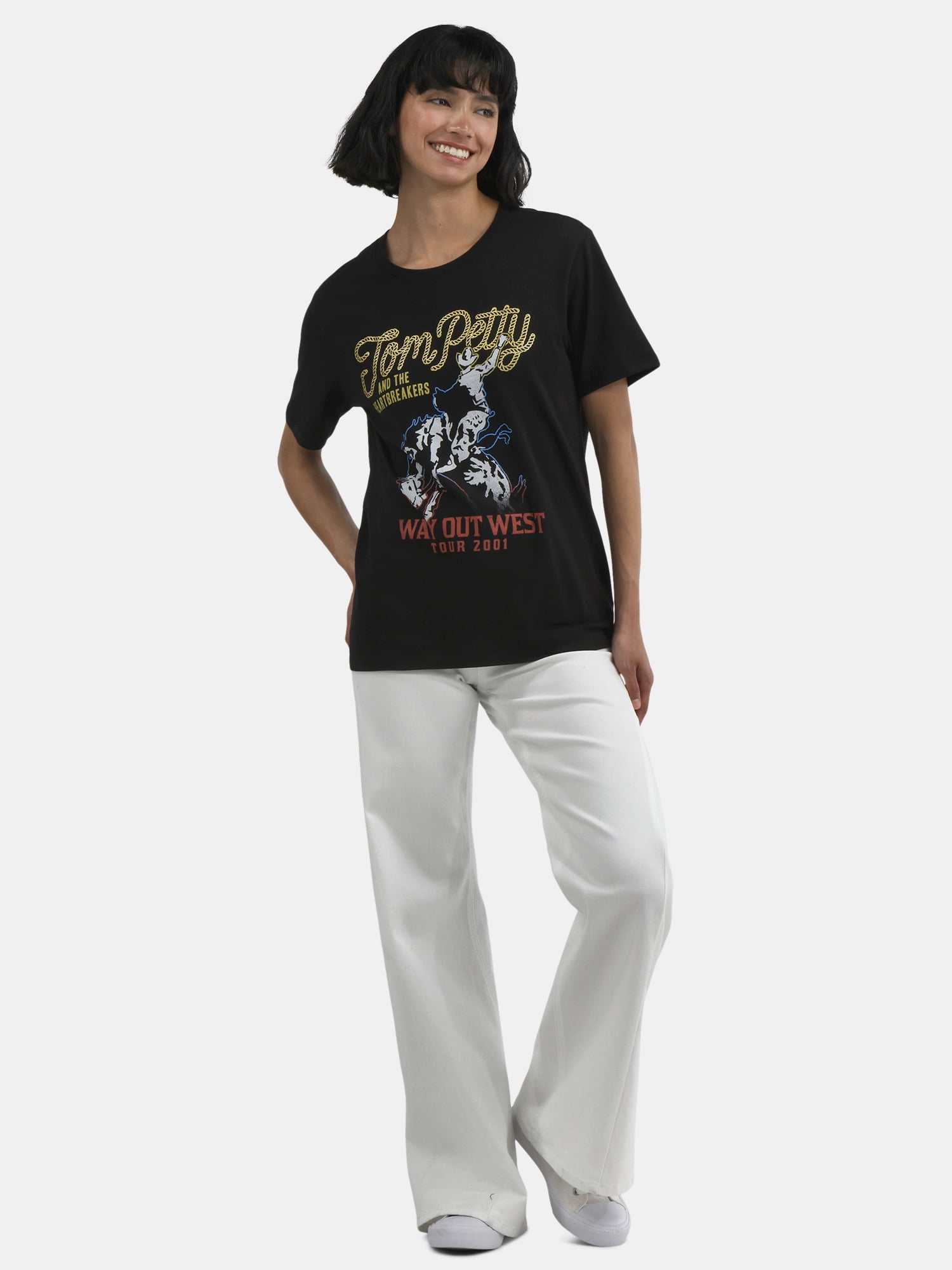 Time and Tru Tom Petty Way Out West Women's Graphic Tee, Sizes XS-XXXL
