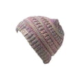 thumbnail image 1 of Enfants Doux Câble Tricot Haute Queue de Cheval Bonnet d'Hiver - Rose Arc-en-Ciel, 1 of 2