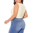 thumbnail image 4 of DARING DIVA Women's Plus Tank Top with Crew Neck and Sleeveless Design 1X Beige, 4 of 6