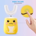 thumbnail image 3 of U-Shaped Soft Silicone Ultrasonic 360° Clean Tooth Electric Toothbrush Yellow Students 8-15 Years Old, 3 of 6