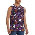thumbnail image 2 of Uemuo Halloween Sweet Candy Pattern Men's Sleeveless T-Shirt,Muscle Athletic Tank Top, Moisture-wicking Quick-dry Breathable Classic Tee Top for Gym Run Outdoor Sports-XX-Large, 2 of 8