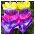 thumbnail image 5 of Silk Veil Belly Dance Dancing Hand Tie Dye Fan Veils Length For Women Adults Profession Props Stage Show Performance, 5 of 7