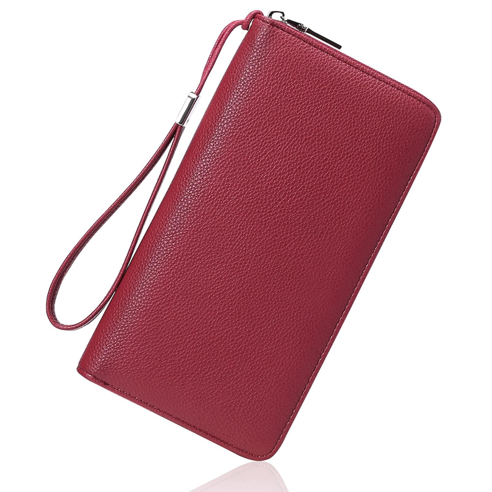 Cartera Chiemsee Mujer Cuero Genuino - Protección RFID, Color Coñac