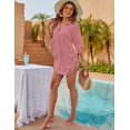 thumbnail image 4 of Womens Bathing Suit Cover Ups Bikini Swimsuit Coverup Drawstring Beach Dress Shirt, 4 of 6