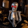 thumbnail image 4 of 2026 New Halloween Decor Jack-O-Lantern Light Up, Tabletop Glowing Red Eye Bony Head Light Decor, Indoor Halloween Home Fall Ornaments for Porch and Indoor Home Office Desk Decor, 4 of 7
