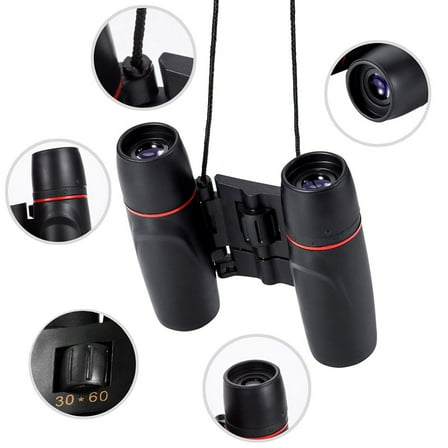 Raindrops Portable Night Vision Binocular Telescope for Outdoor Use Made of Rubber and Plastic Black