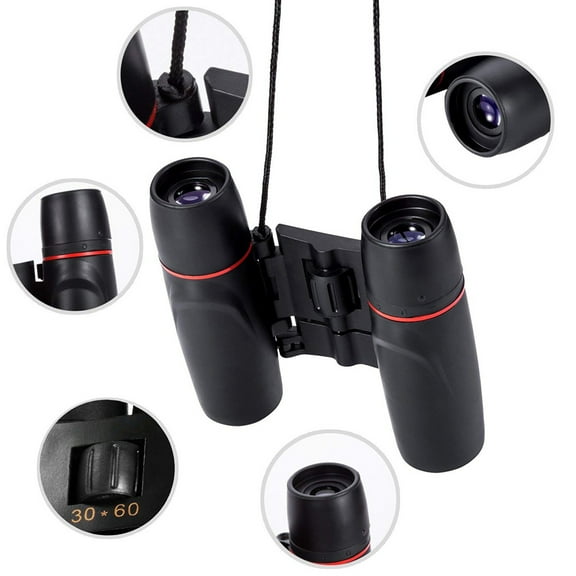 Raindrops Portable Night Vision Binocular Telescope for Outdoor Use Made of Rubber and Plastic Black