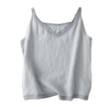 thumbnail image 3 of Womens Summer Tops Solid Color V Neck Lace Patchwork Elegant And Versatile Basic Blue Plus Size Tank Tops for Women, 3 of 7