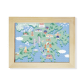 thumbnail image 1 of Hong Kong Map Famous Locations China Desktop Photo Frame Picture Art Decoration Painting 6x8 inch, 1 of 3