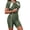 Green, variant on Women's One Piece Boyleg Rash Guard Swimsuit Short Sleeve Half Zipper Surfing Swimwear Black