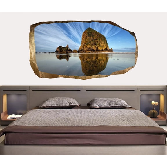 Startonight 3D Mural Wall Art Photo Decor Sky and Water Amazing Dual View Surprise Wall Mural Wallpaper for Bedroom Landscapes Wall Paper Art Gift Large 47.24 ‘’ By 86.61 ‘’