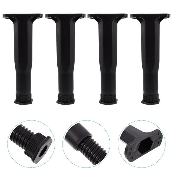 OUNONA 4 Pcs Adjustable Bed Replacement Legs Support for Frame Black