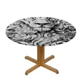 thumbnail image 3 of WYYP Outdoor Fitted 100% Polyester Fiber Tablecloths - A Majestic Lion Design White, 3 of 8