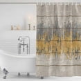 thumbnail image 3 of Yellow Grey Abstract Shower Curtain, Waterproof Shower Curtains for Bathroom, Gradient Geometric Graffiti Retro Wooden Washable Fabric Bathtub Curtain Set Bath Decor with 12 Hooks Standard 72"x72", 3 of 8