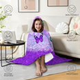 thumbnail image 2 of Wearable Blanket,Purple Butterfly Leopard Pattern Hooded Wearable Flannel Blanket for Adults & Teens,Winter Poncho Shawl Wrap Cape Cozy Anti-Pill,60"x80", 2 of 3