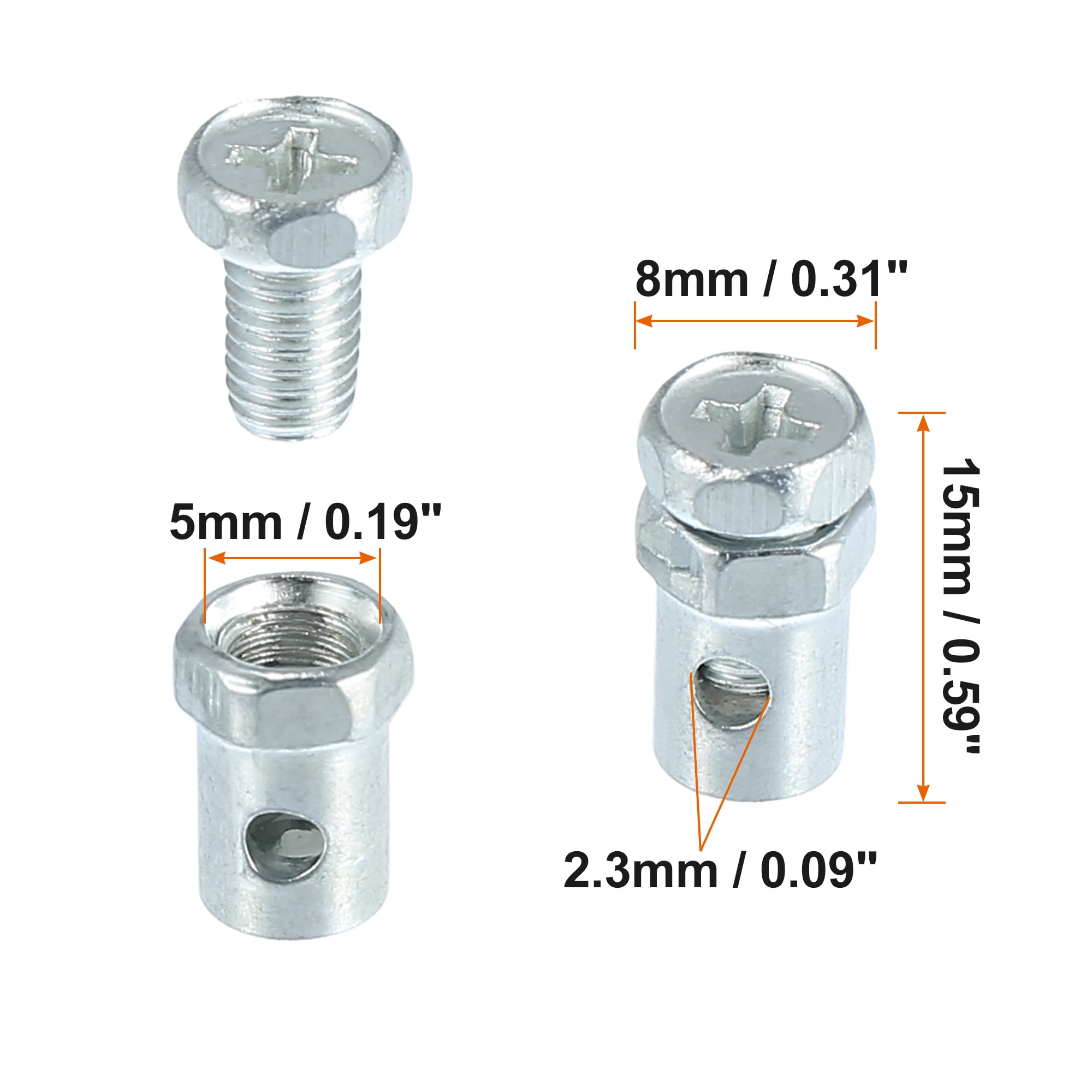Unique Bargains 14pcs 2.6mm Throttle Brake Cable Ends Universal Motorcycle Screws