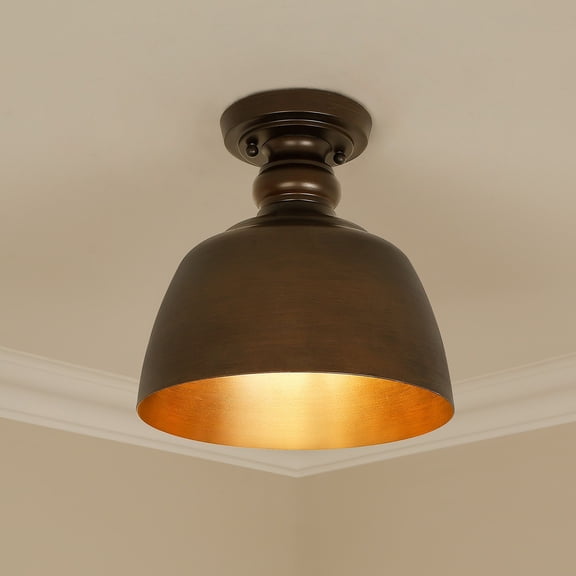 Wry Lighting Holmes 1-light Flush Mount in Rubbed Bronze