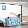thumbnail image 3 of 45 Inch Large Foldable Bathtub, Extra Wide Family Soaking Tub with Reinforced Plastic Frame, Portable Collapsible SPA Tub for Adults & Kids, Freestanding Bathtub for Indoor/Outdoor, 3 of 8