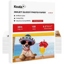 Koala Inkjet Glossy Photo Paper 8.5 x 11 36LB 500 Sheets Bulk Thin Glossy Printer Paper 135gsm for Printing Pictures, Brochures, DIY Chip Bags, Flyers, Party Favor Bags
