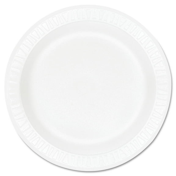 Dart® Concorde Foam Plate, 9" Dia, White, 125/pack, 4 Packs/carton