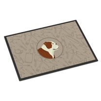 Carolines Treasures CK2183MAT English Bulldog In the Kitchen Door Mat Indoor Rug or Outdoor Welcome Mat 18x27 Doormat