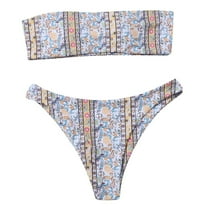 Follure Women Flat-chested Bikini Set Push-Up Brazilian Swimwear Beachwear Swimsuit