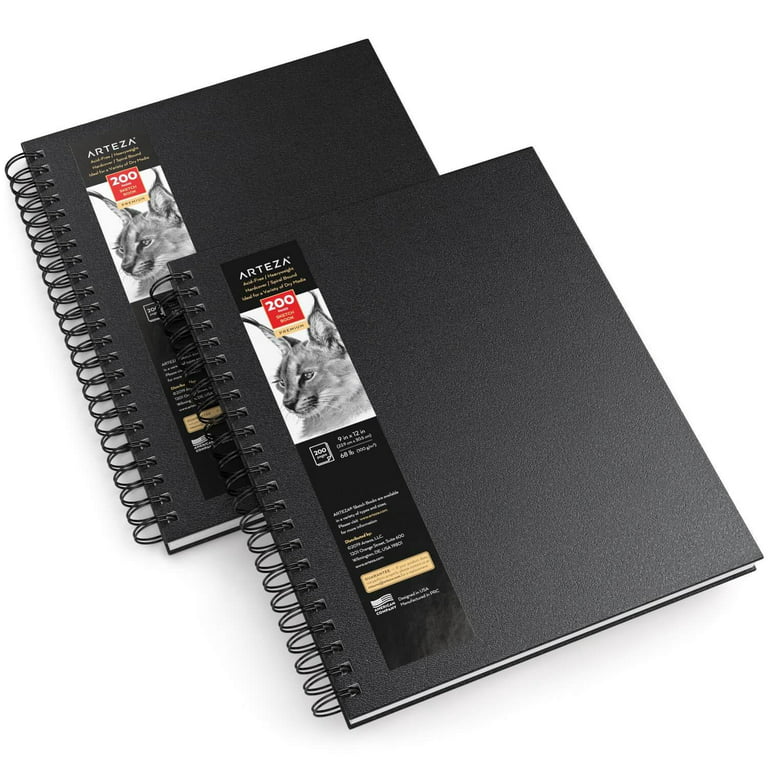 Hardcover Sketchbook Notebook Journal (16.5 x 12 in, Black, 60 Sheets),  PACK - Kroger