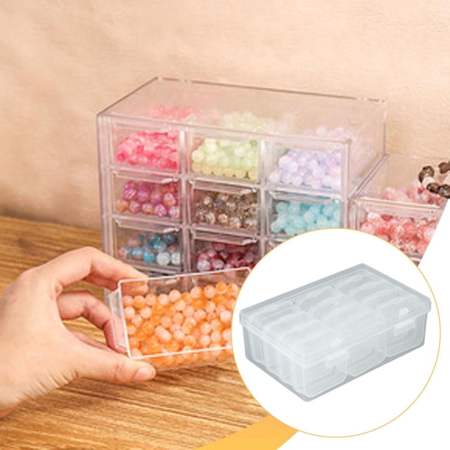 twisto Bead Organizer Box Small Bead Storage Case Practical with Lid Portable Storage Container Transparent for Nail Art DIY Beading 12 Small Box