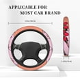 thumbnail image 3 of Rateoe Flamingo Riding a Bicycle Pattern Elastic Stretch Steering Wheel Cover, Universal 15 inch, Microfiber Breathable , Anti-Slip, Odorless, Easy Carry, 3 of 6