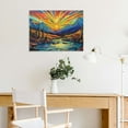 thumbnail image 5 of Fenyluxe Sunset Mountain River Mountain Range Canvas Art Modern Prints for Wall Decor, Ready To Hang Home Art Decor 16x12in, 5 of 6