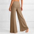 thumbnail image 4 of Women's High Waist Flowy Yoga Pants With Sensation Loose Fit Wide Leg Trousers For Fitness/Khaki/4XL, 4 of 5