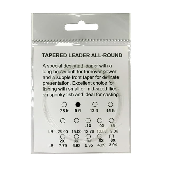 7.5ft 9ft 12ft and 15ft 0X-6X 5pcs Per Size Fly Fishing Leader Clear Tapered Leader Fly Line Nylon Fly Line Leader 9FT 5PCS Tippet