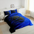 thumbnail image 4 of Feelyou Modern Basketball Boys Bedding Comforter Set, Est Sleep Sports Game Twin Comforter Sets, Blue Stripes Abstract Reversible Bedding Set, Lightweight Room Decor, 2pcs, 4 of 9