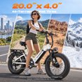 thumbnail image 4 of SAMEBIKE Electric Bike for Adults, 750W Peak Motor, 28 MPH, 48V 20Ah Removable Battery, 20"x4.0" Fat Tire E-Bike, Hydraulic Disc Brakes, 90-Mile PAS Range for Snow, Beach and Commuting, 4 of 9